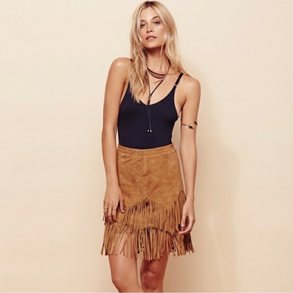 FREE PEOPLE “Same Old Love” fringe skirt
